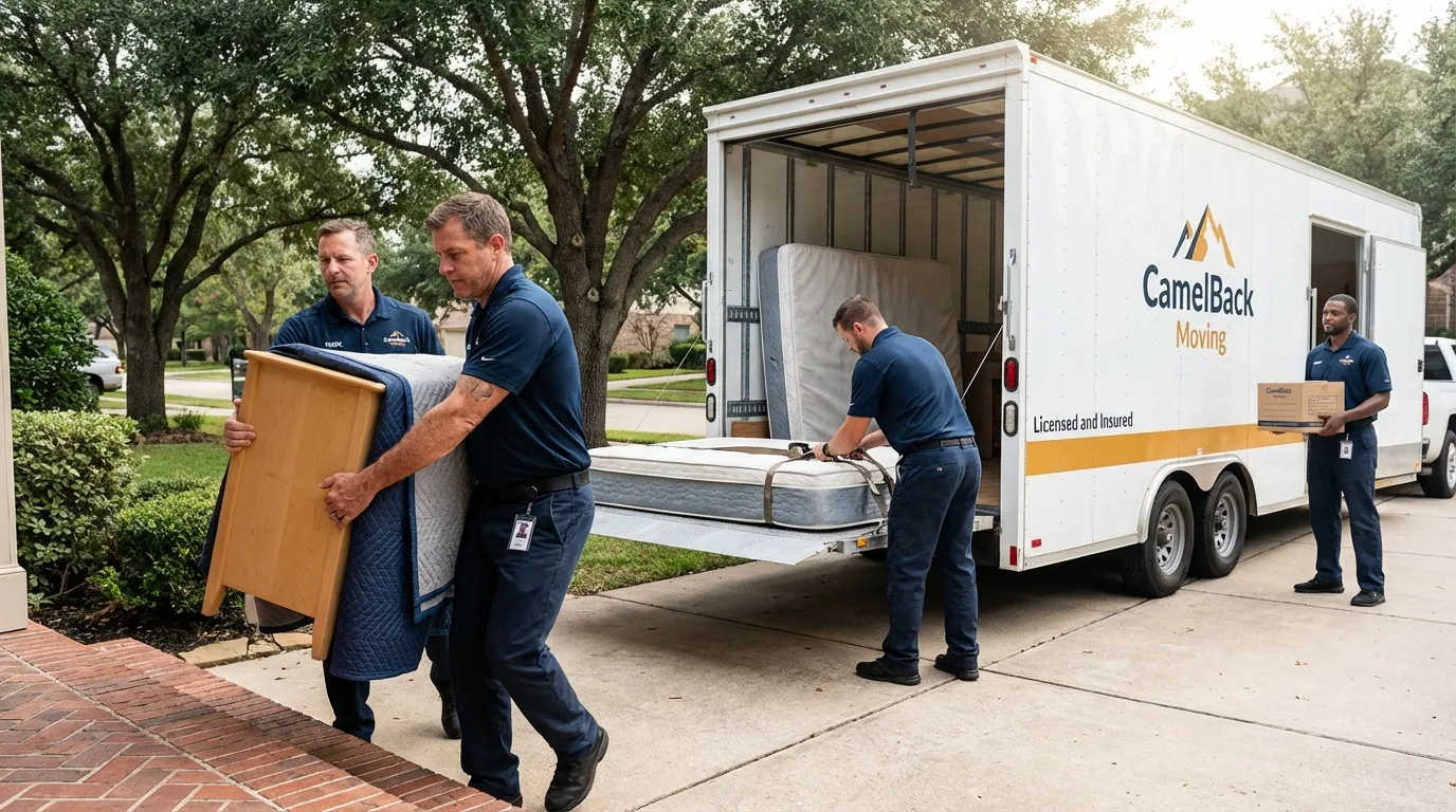 Crew loading residential truck for cross-state move from Vandergrift, PA
